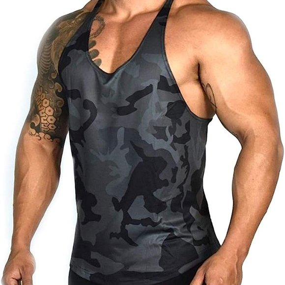 XARAZA Men's Muscle Stringer Tank Tops Athletic Workout Gym Fitness Vest T-Shirt - Picture 2 of 12